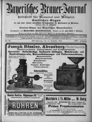 Bayerisches Brauer-Journal Montag 19. Dezember 1904