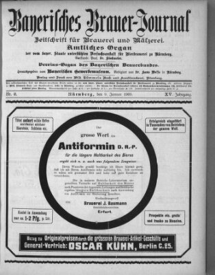 Bayerisches Brauer-Journal Montag 9. Januar 1905