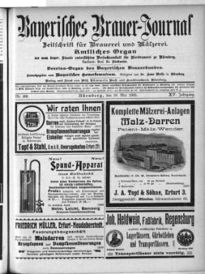 Bayerisches Brauer-Journal Montag 29. Mai 1905