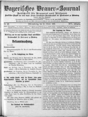 Bayerisches Brauer-Journal Montag 22. Oktober 1906