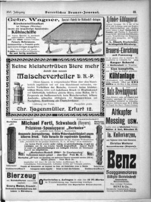 Bayerisches Brauer-Journal Montag 20. August 1906
