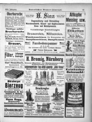 Bayerisches Brauer-Journal Montag 26. November 1906