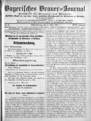 Bayerisches Brauer-Journal Montag 11. März 1907