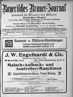 Bayerisches Brauer-Journal Montag 22. Juni 1908