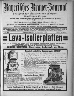 Bayerisches Brauer-Journal Montag 21. September 1908