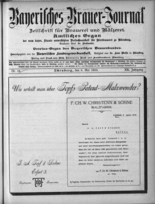Bayerisches Brauer-Journal Montag 9. Mai 1910