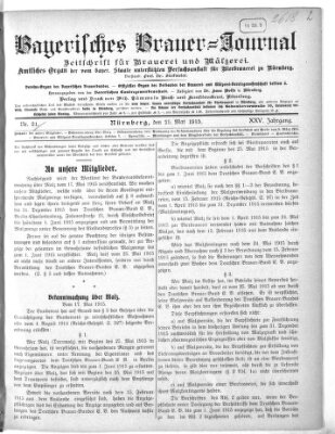 Bayerisches Brauer-Journal Dienstag 25. Mai 1915