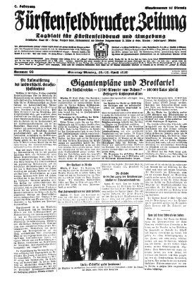 Fürstenfeldbrucker Zeitung Sonntag 28. April 1929