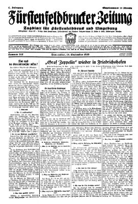 Fürstenfeldbrucker Zeitung Donnerstag 19. September 1929