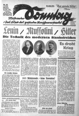 Illustrierter Sonntag (Der gerade Weg) Sonntag 20. Dezember 1931