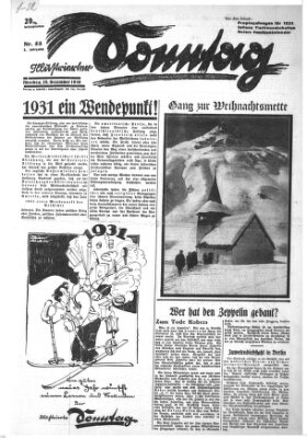 Illustrierter Sonntag (Der gerade Weg) Sonntag 28. Dezember 1930