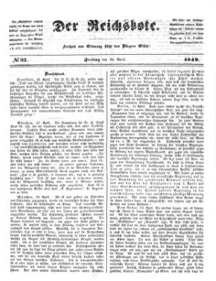 Der Reichsbote Freitag 20. April 1849