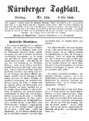 Nürnberger Tagblatt Dienstag 8. Mai 1849