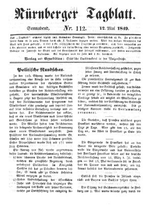 Nürnberger Tagblatt Samstag 12. Mai 1849