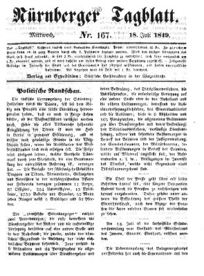Nürnberger Tagblatt Mittwoch 18. Juli 1849