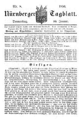 Nürnberger Tagblatt Donnerstag 10. Januar 1850