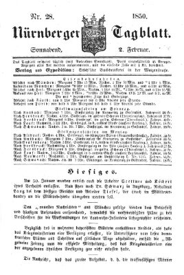 Nürnberger Tagblatt Samstag 2. Februar 1850