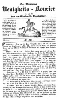 Allerneueste Nachrichten oder Münchener Neuigkeits-Kourier Dienstag 9. Mai 1848