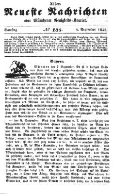 Allerneueste Nachrichten oder Münchener Neuigkeits-Kourier Samstag 9. September 1848