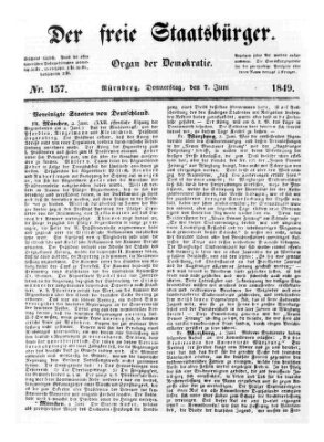 Der freie Staatsbürger Donnerstag 7. Juni 1849