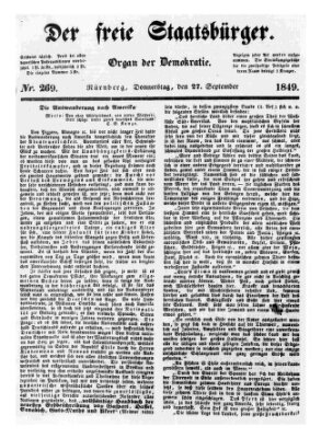 Der freie Staatsbürger Donnerstag 27. September 1849