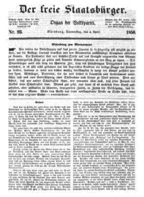 Der freie Staatsbürger Dienstag 2. April 1850