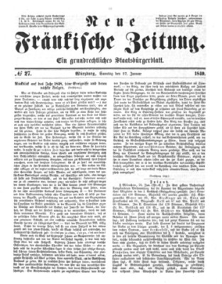 Neue Fränkische Zeitung Samstag 27. Januar 1849