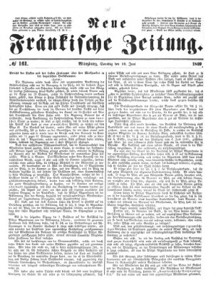 Neue Fränkische Zeitung Sonntag 10. Juni 1849