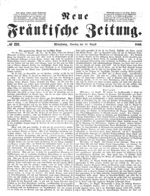 Neue Fränkische Zeitung Sonntag 19. August 1849