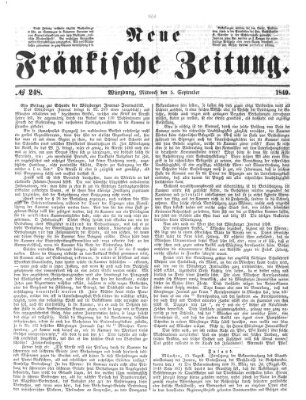 Neue Fränkische Zeitung Mittwoch 5. September 1849