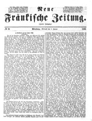 Neue Fränkische Zeitung Mittwoch 9. Januar 1850