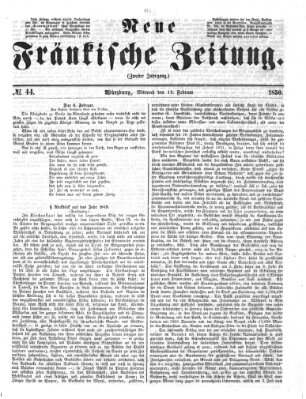 Neue Fränkische Zeitung Mittwoch 13. Februar 1850
