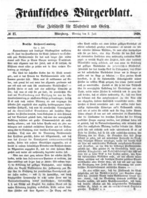 Fränkisches Bürgerblatt (Neue Fränkische Zeitung) Montag 3. Juli 1848