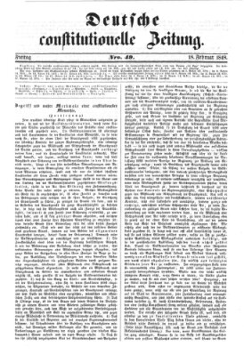 Deutsche constitutionelle Zeitung Freitag 18. Februar 1848