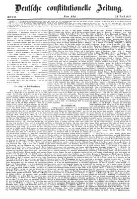 Deutsche constitutionelle Zeitung Sonntag 23. April 1848