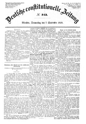 Deutsche constitutionelle Zeitung Donnerstag 7. September 1848