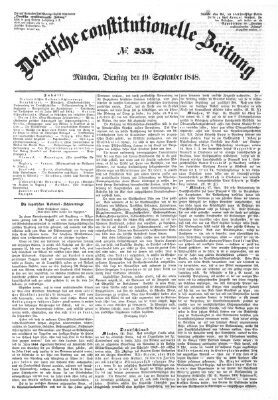 Deutsche constitutionelle Zeitung Dienstag 19. September 1848