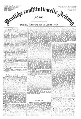 Deutsche constitutionelle Zeitung Donnerstag 25. Januar 1849
