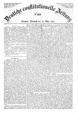 Deutsche constitutionelle Zeitung Mittwoch 14. März 1849