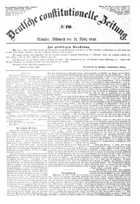 Deutsche constitutionelle Zeitung Mittwoch 21. März 1849