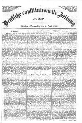 Deutsche constitutionelle Zeitung Donnerstag 7. Juni 1849