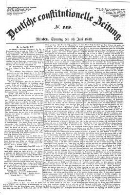 Deutsche constitutionelle Zeitung Sonntag 10. Juni 1849