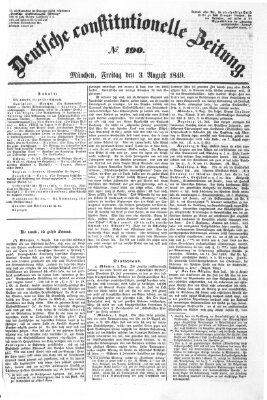 Deutsche constitutionelle Zeitung Donnerstag 2. August 1849