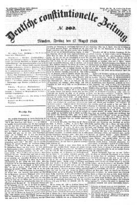 Deutsche constitutionelle Zeitung Donnerstag 16. August 1849