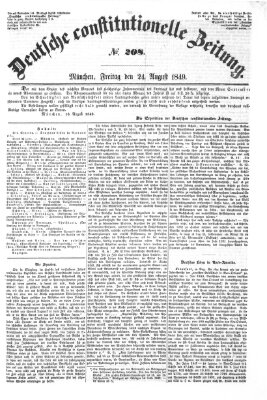 Deutsche constitutionelle Zeitung Donnerstag 23. August 1849