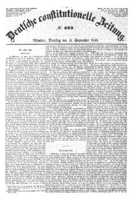Deutsche constitutionelle Zeitung Sonntag 9. September 1849