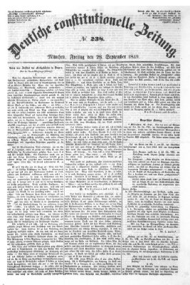 Deutsche constitutionelle Zeitung Donnerstag 27. September 1849