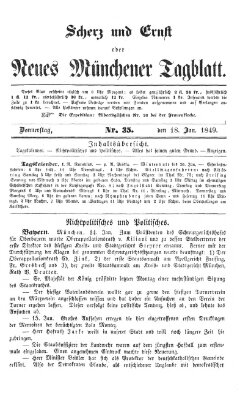 Neues Münchener Tagblatt Donnerstag 18. Januar 1849