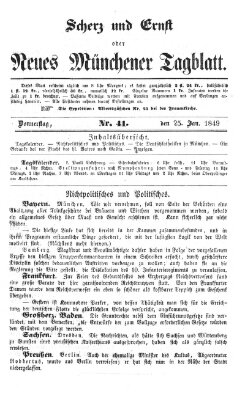 Neues Münchener Tagblatt Donnerstag 25. Januar 1849