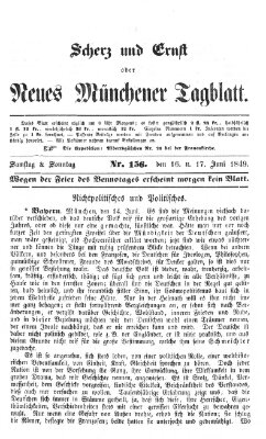 Neues Münchener Tagblatt Samstag 16. Juni 1849